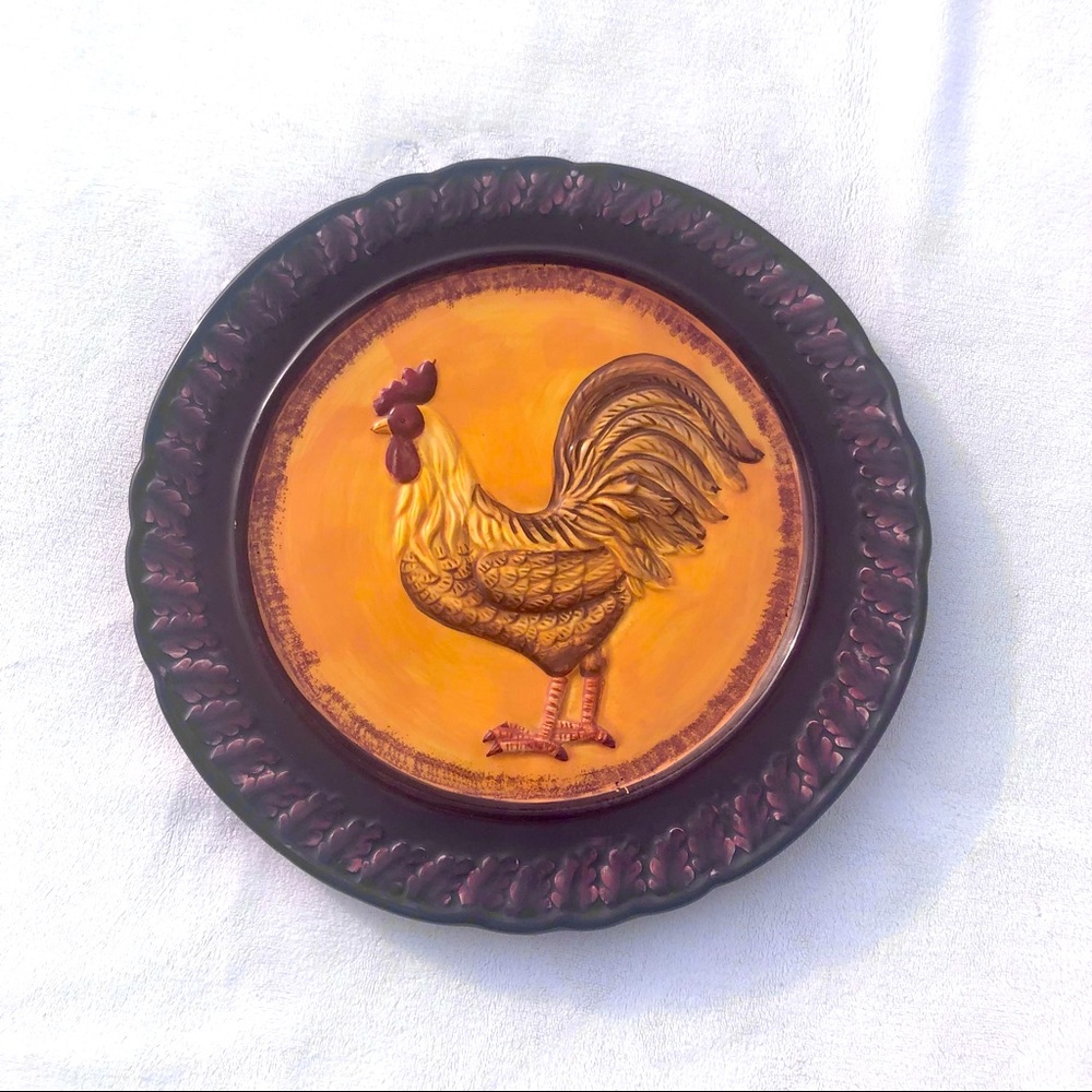 Farmhouse Rooster Plate Decor Platter by Tii Collections